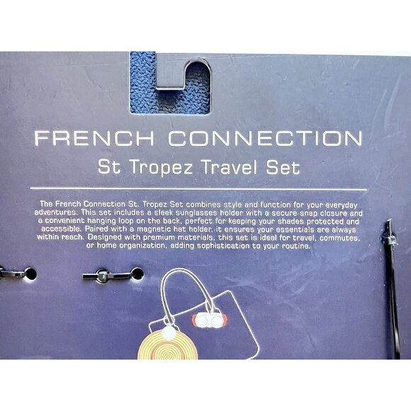 French Connection St Tropez Travel Set Sunglasses Holder & Magnetic Hat Holder - Picture 6 of 6